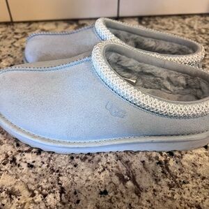 UGG Powder Blue Suede Clogs